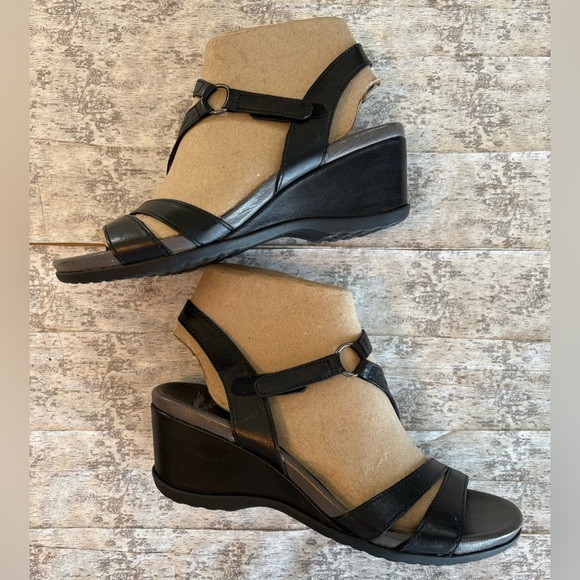 NEW w/o box DANSKO Addyson black leather wrapped contoured footbed sandal Size 8 - Picture 7 of 11